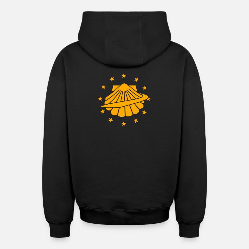 La coquille Saint-Jacques - Sweat à capuche unisexe zippé oversize épais SPREAD - noir