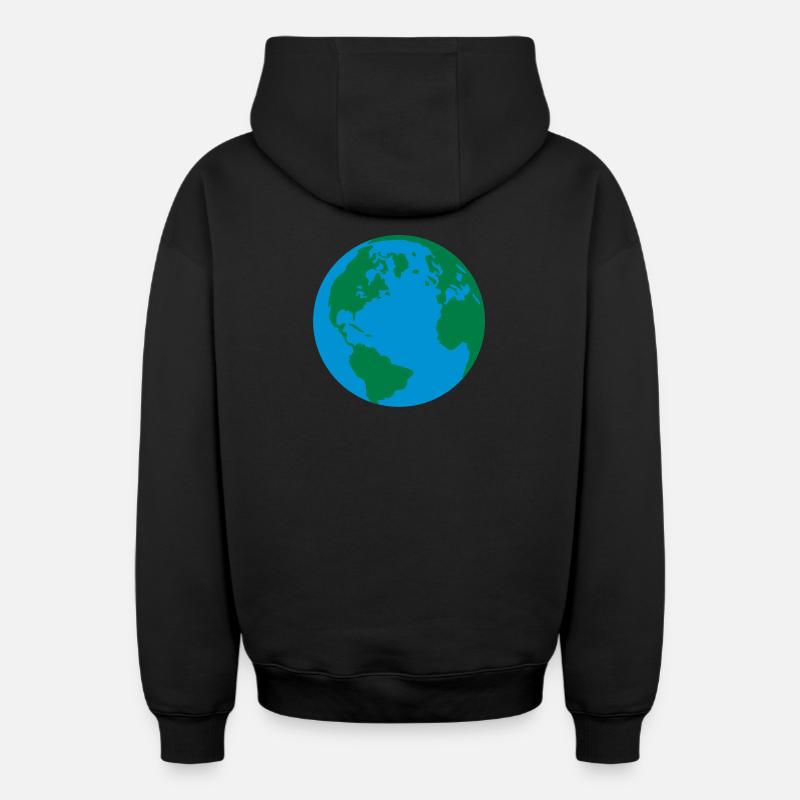 Le monde - Sweat à capuche unisexe zippé oversize épais SPREAD - noir