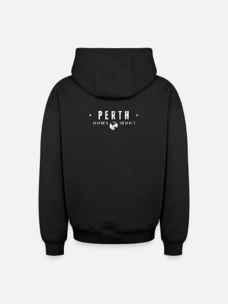 Perth - Oversized Heavyweight Unisex Zip Hoodie - black