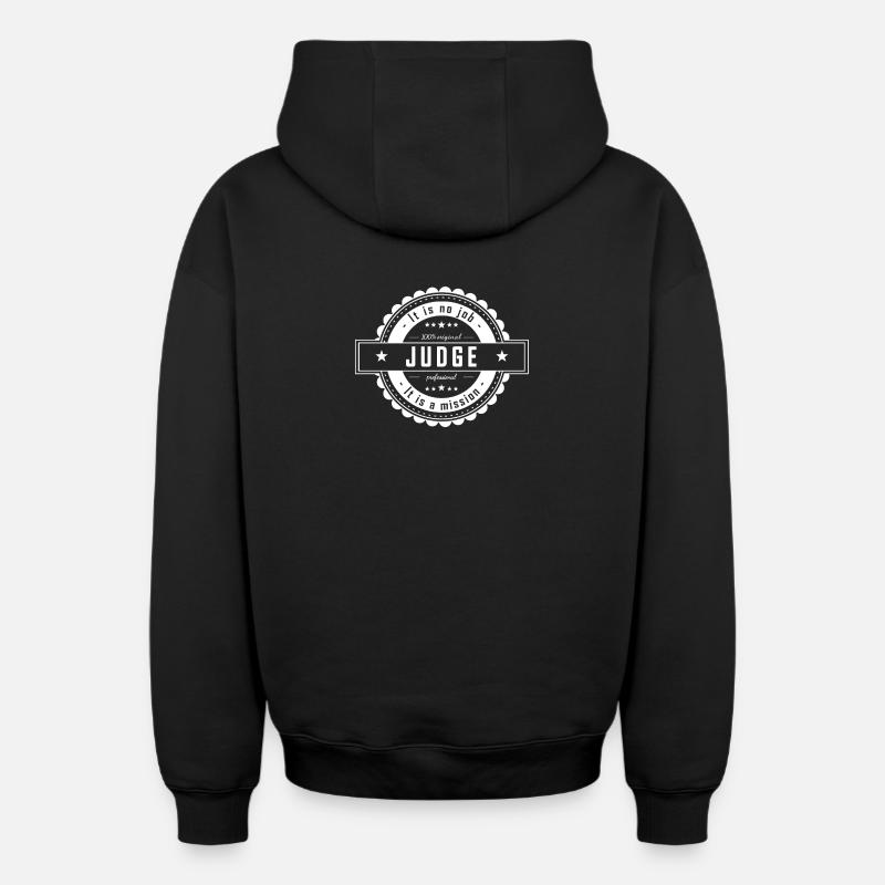 M. LE JUGE - Sweat à capuche unisexe zippé oversize épais SPREAD - noir