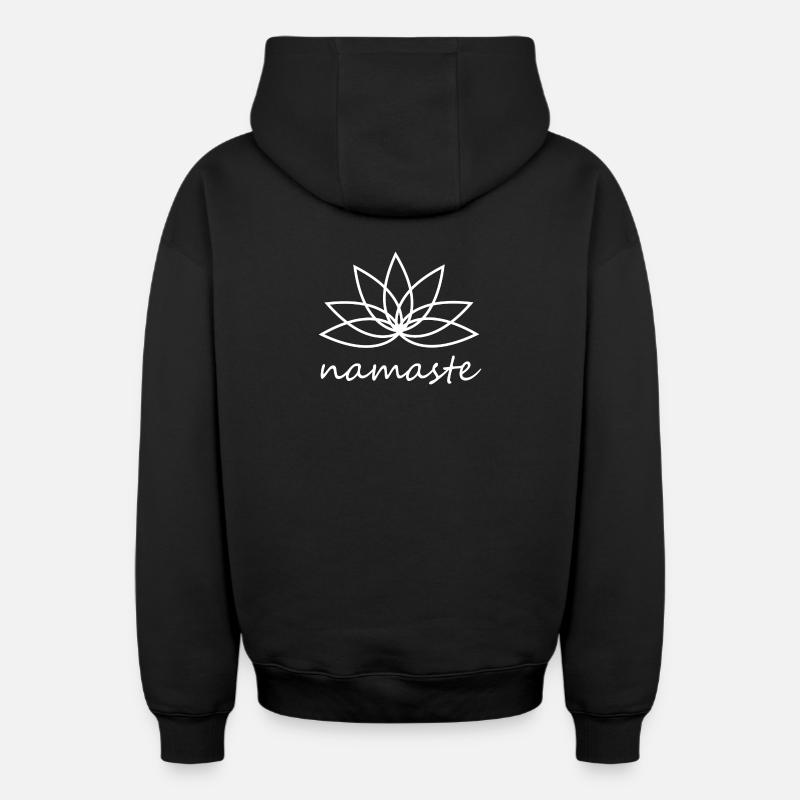 Namaste - Sweat à capuche unisexe zippé oversize épais SPREAD - noir
