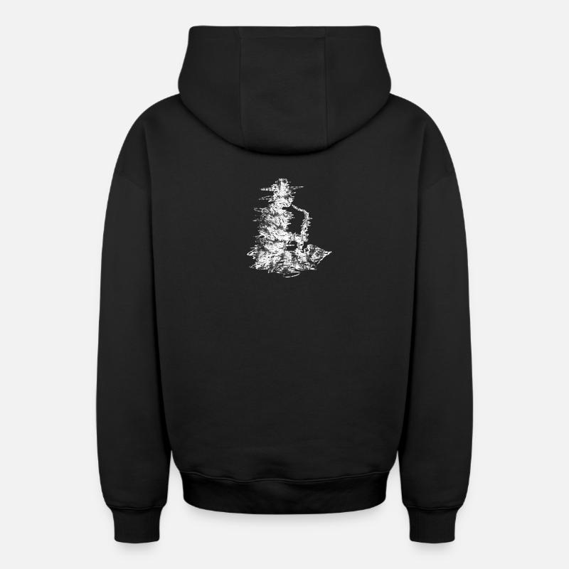jazz - Sweat à capuche unisexe zippé oversize épais SPREAD - noir