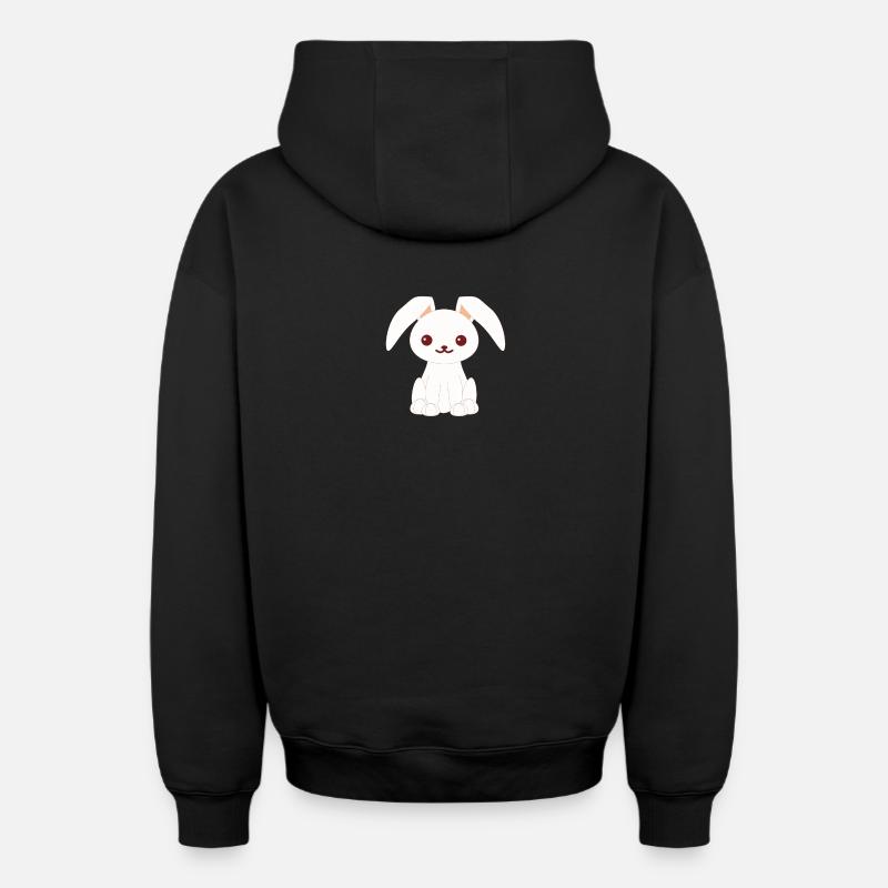 Lapin Lapin Lapin Lapin Lapin - Sweat à capuche unisexe zippé oversize épais SPREAD - noir