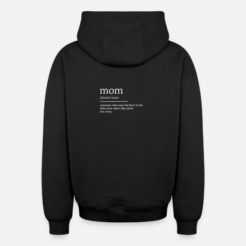 mère - Sweat à capuche unisexe zippé oversize épais SPREAD - noir