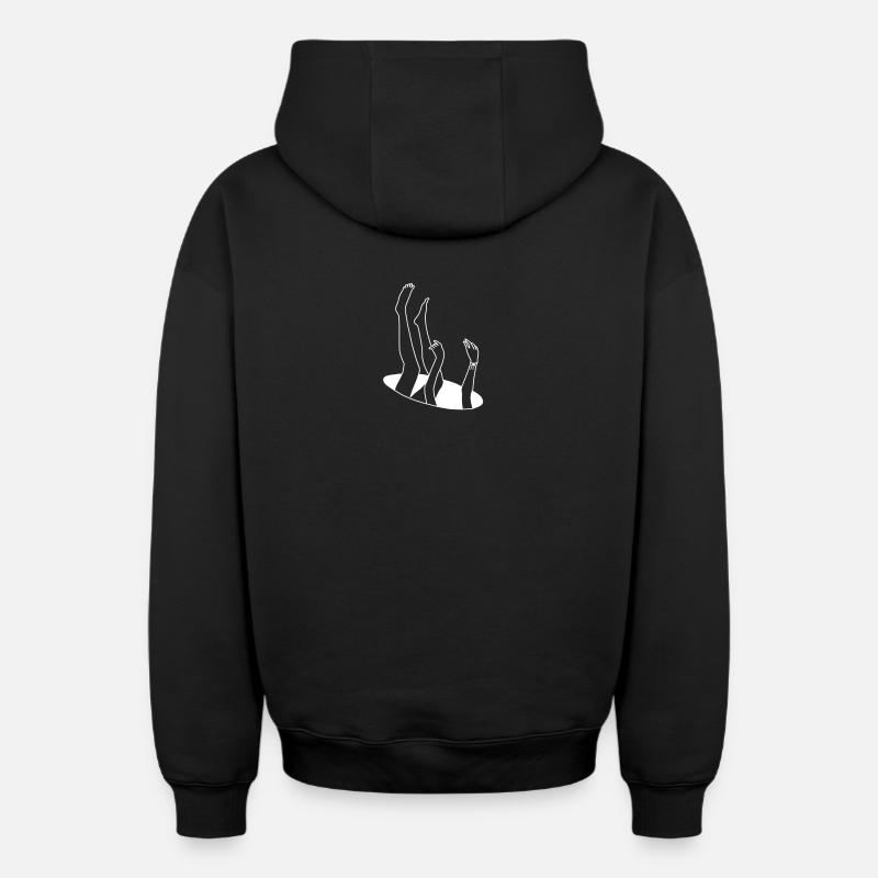 Piège à trous Illusion d'optique - Sweat à capuche unisexe zippé oversize épais SPREAD - noir