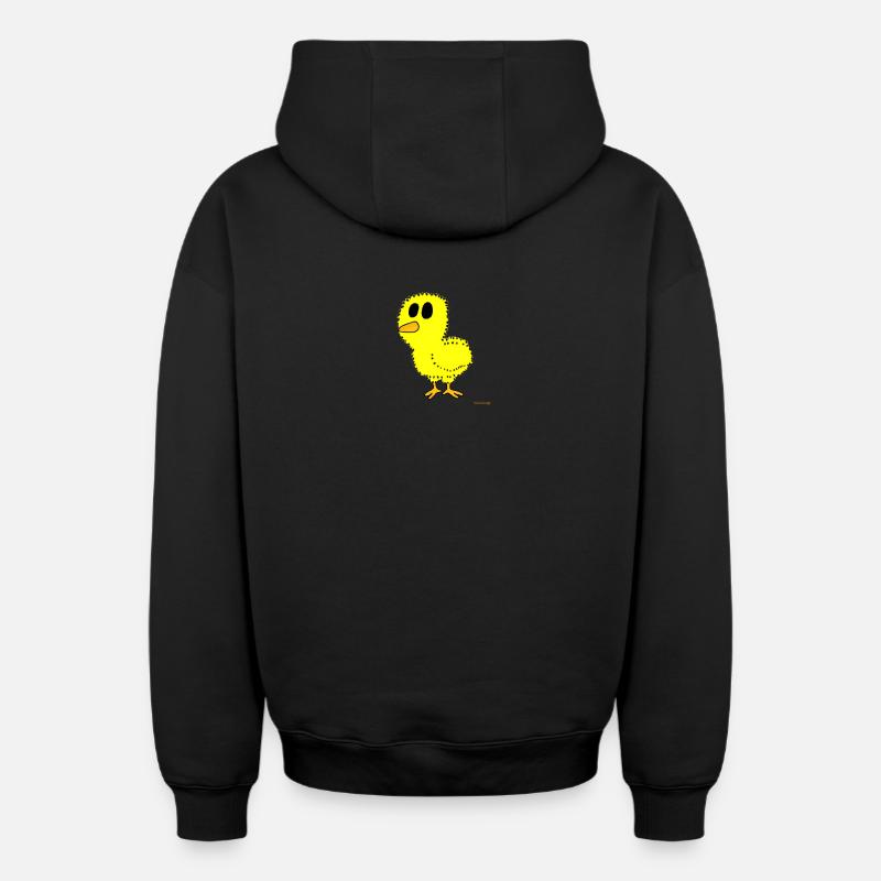 Poussin / jeune - Sweat à capuche unisexe zippé oversize épais SPREAD - noir