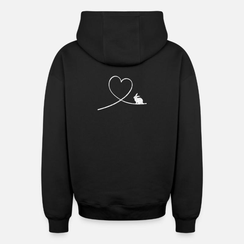Lapin lapin lapin cadeau - Sweat à capuche unisexe zippé oversize épais SPREAD - noir
