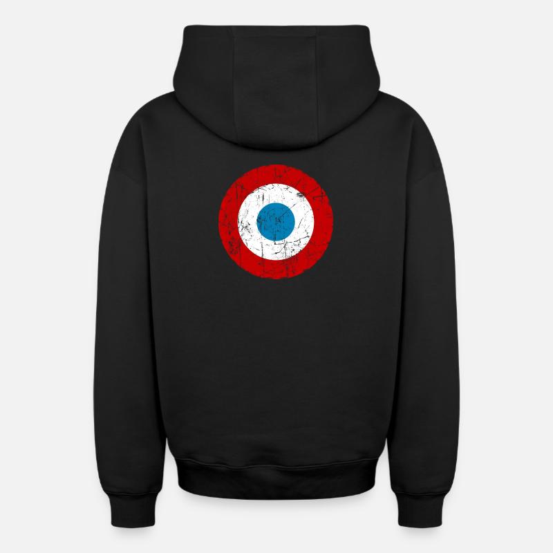 Frankreich Luftfahrt-Kokarde - Oversized Heavyweight Unisex Zip Hoodie - Schwarz