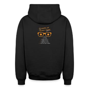 professeur - Sweat à capuche unisexe zippé oversize épais SPREAD - noir - Dos - AI Model Male 185 dark (185cm)