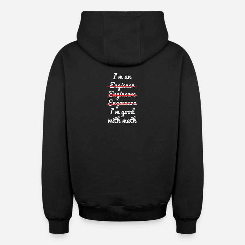 math - Sweat à capuche unisexe zippé oversize épais SPREAD - noir