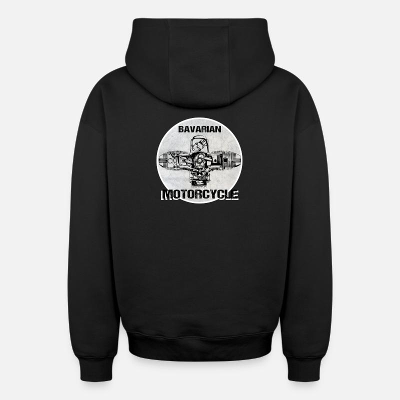 Moteur de boxe Bavarian Motorcycle - Sweat à capuche unisexe zippé oversize épais SPREAD - noir