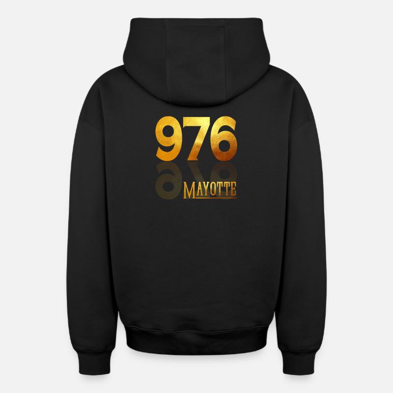 MAYOTTE - Sweat à capuche unisexe zippé oversize épais SPREAD - noir