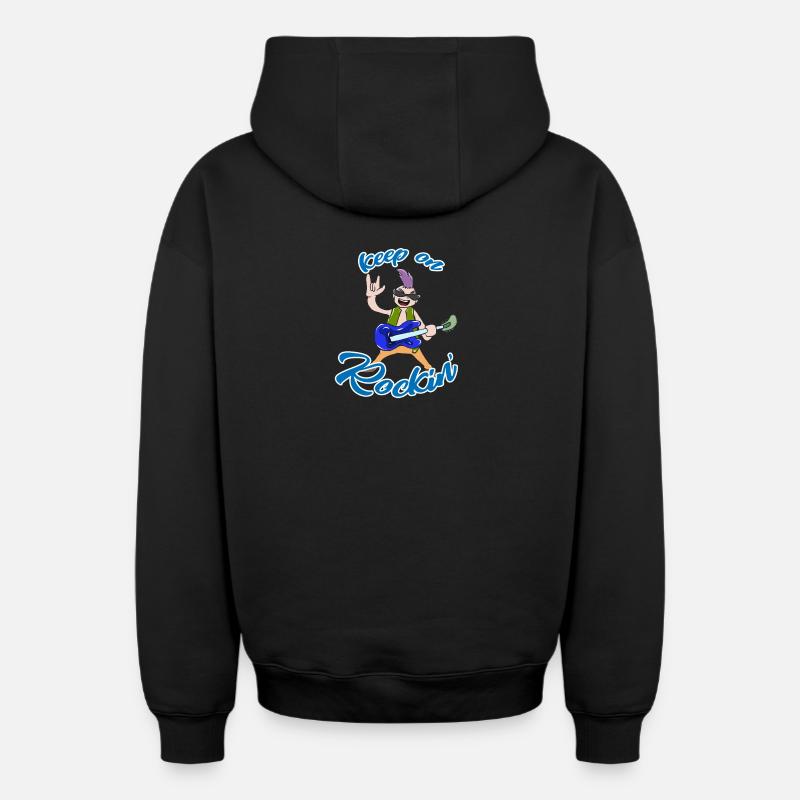 Rock'n'Roll - Sweat à capuche unisexe zippé oversize épais SPREAD - noir