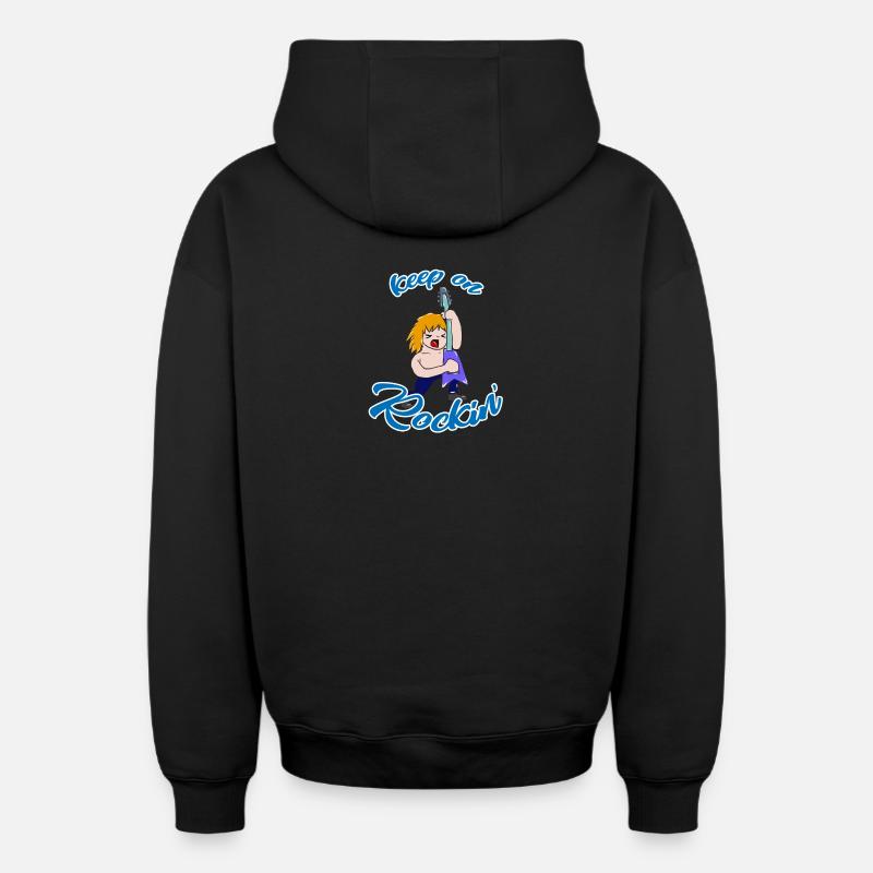 Rock'n'Roll - Sweat à capuche unisexe zippé oversize épais SPREAD - noir