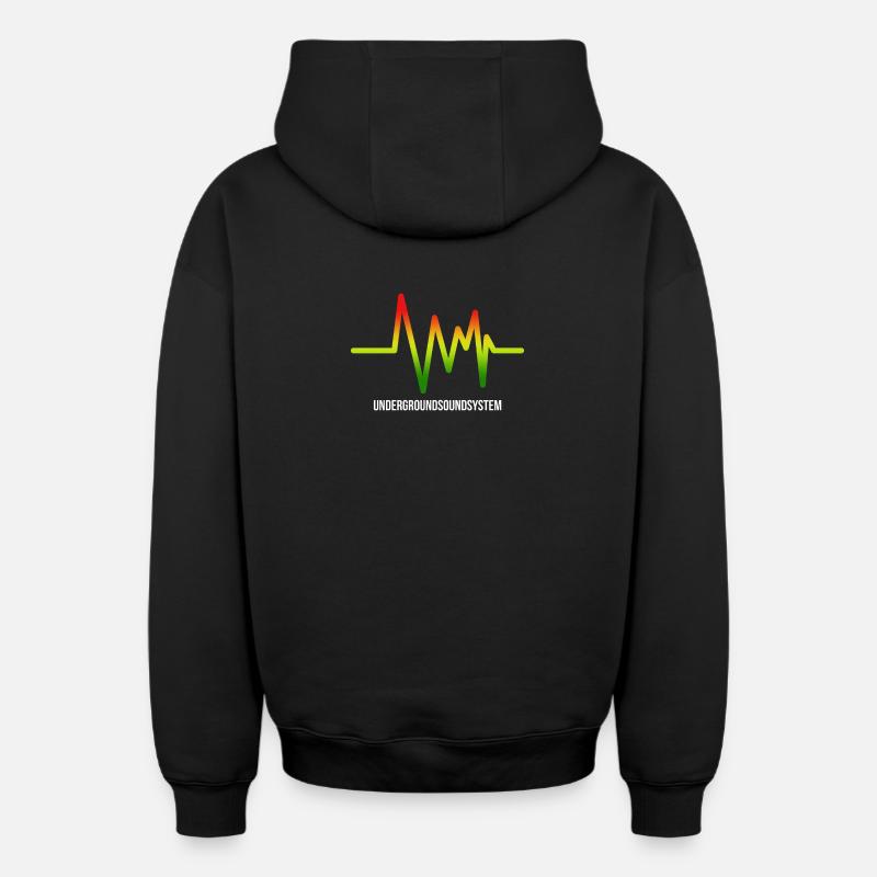 Underground Soundsystem Logo - Sweat à capuche unisexe zippé oversize épais SPREAD - noir