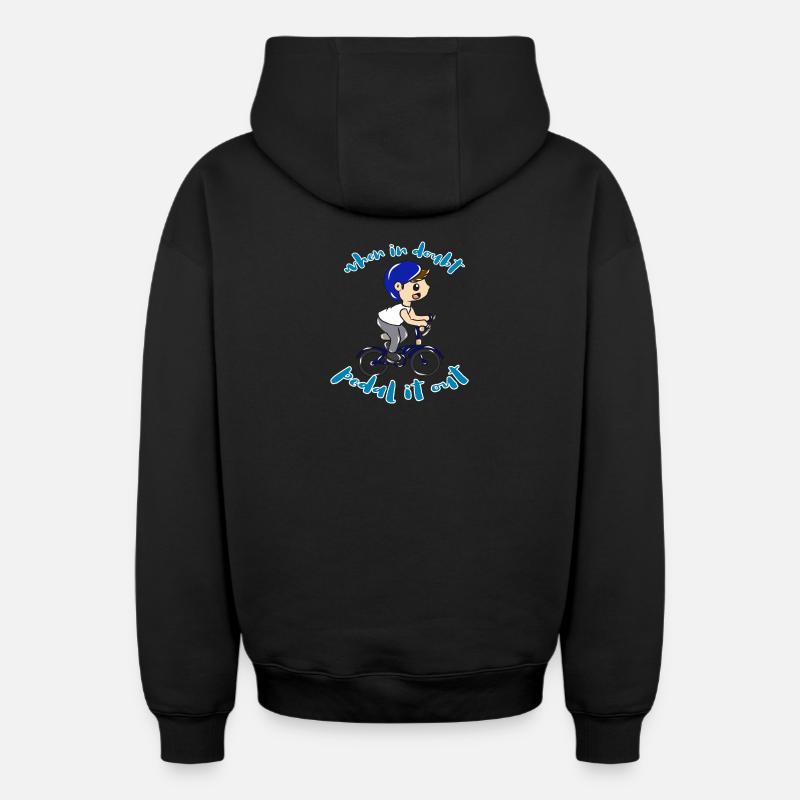 Vélo Sport - Sweat à capuche unisexe zippé oversize épais SPREAD - noir