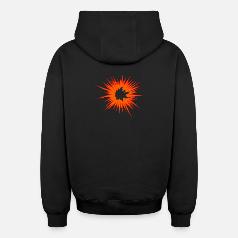 Explosion étoile flamme - Sweat à capuche unisexe zippé oversize épais SPREAD - noir