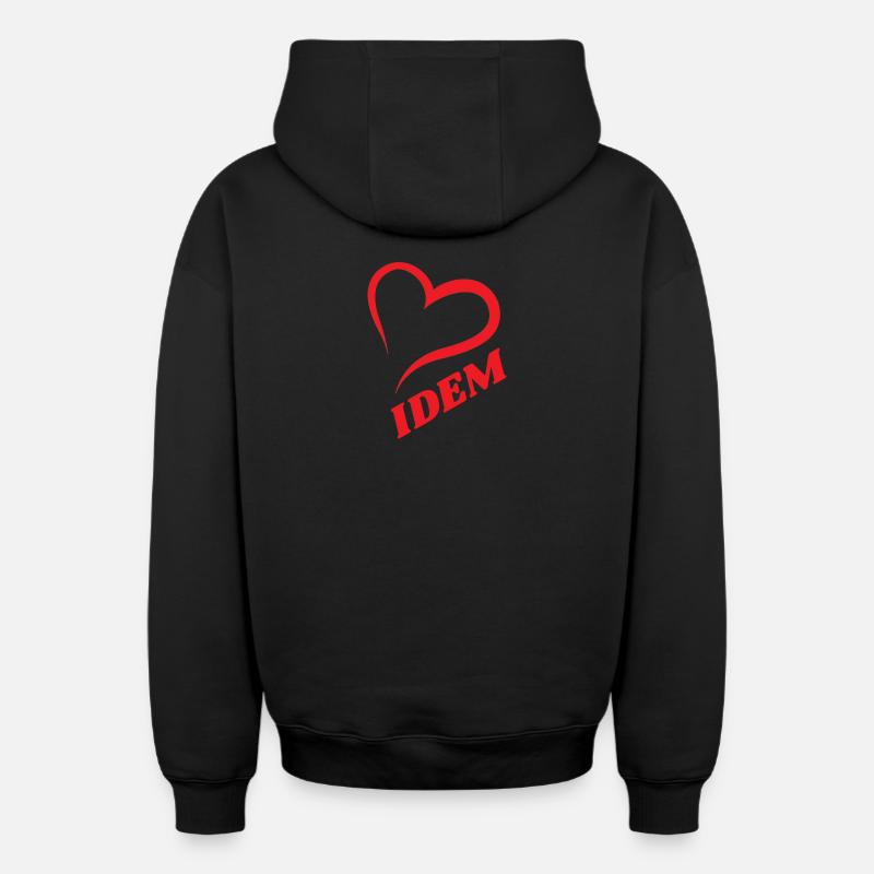 IDEM - Sweat à capuche unisexe zippé oversize épais SPREAD - noir