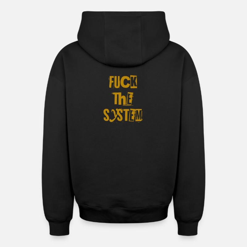 Au diable le système - Sweat à capuche unisexe zippé oversize épais SPREAD - noir