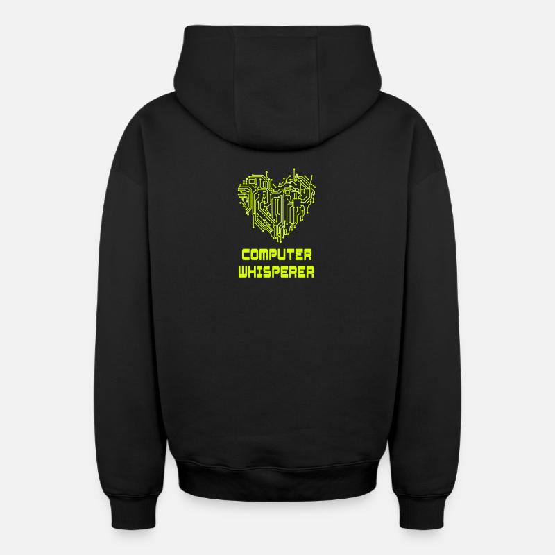Computer Flüsterer - Oversized Heavyweight Unisex Zip Hoodie - Schwarz