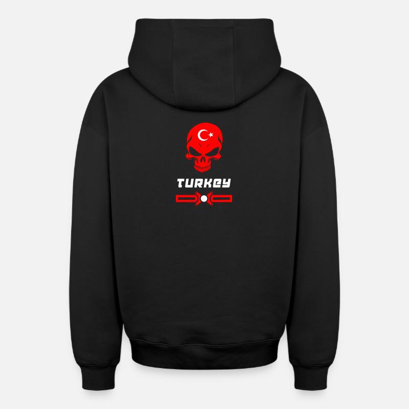 Conception de crâne de dinde - Sweat à capuche unisexe zippé oversize épais SPREAD - noir