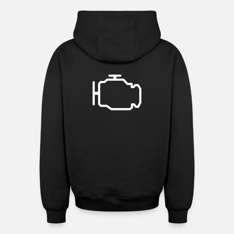 Moteur - Sweat à capuche unisexe zippé oversize épais SPREAD - noir