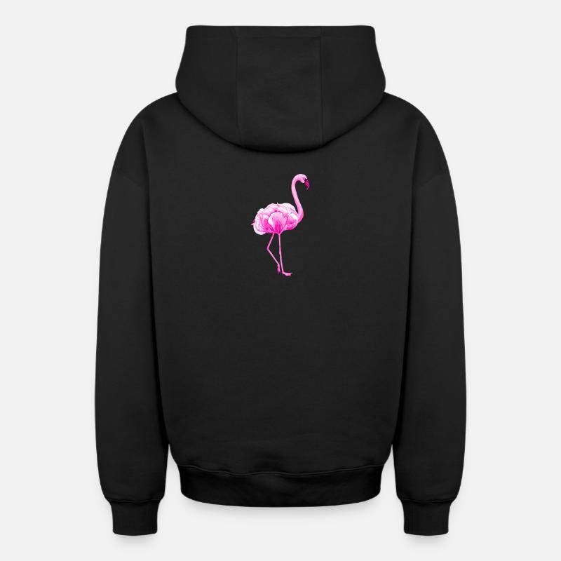 Flamingo - Sweat à capuche unisexe zippé oversize épais SPREAD - noir