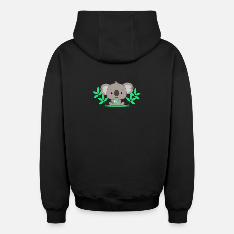 Bébé koala mignon - Sweat à capuche unisexe zippé oversize épais SPREAD - noir