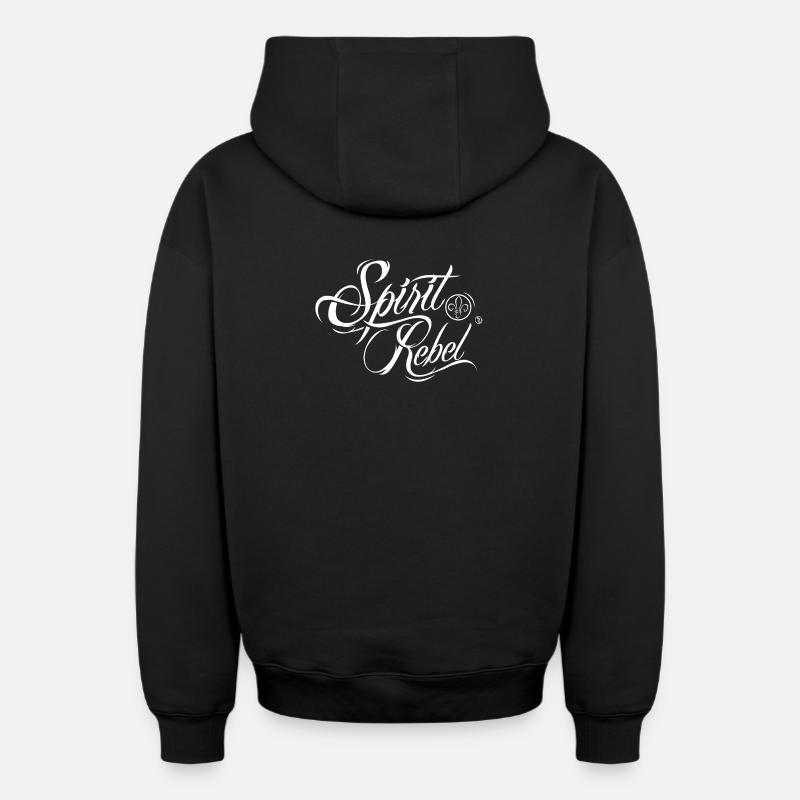 Spirit-Rebel® Classique Pascal Voggenhuber - Sweat à capuche unisexe zippé oversize épais SPREAD - noir
