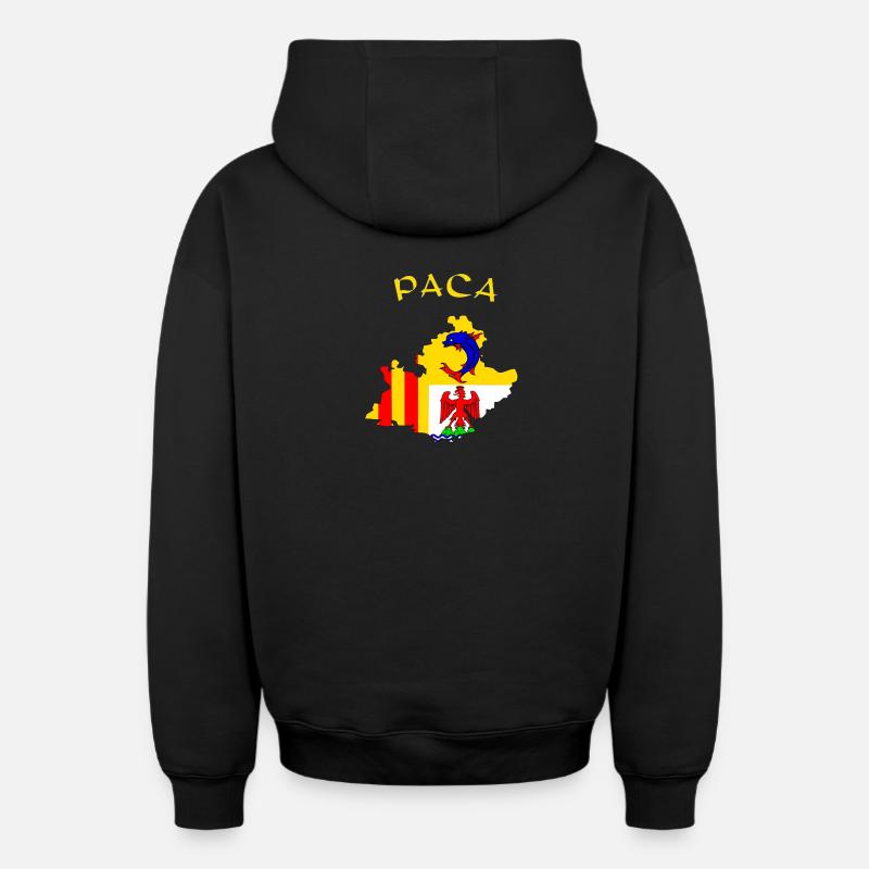 PACA - Sweat à capuche unisexe zippé oversize épais SPREAD - noir