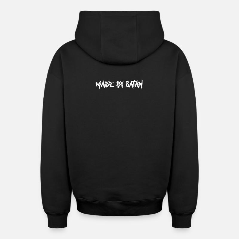 fait par satan - Sweat à capuche unisexe zippé oversize épais SPREAD - noir