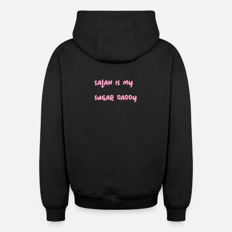 Satan est mon papa - Sweat à capuche unisexe zippé oversize épais SPREAD - noir