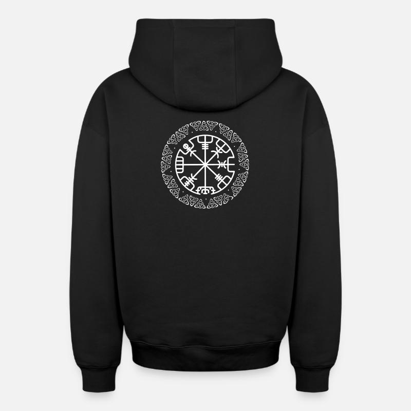 Vikings - Sweat à capuche unisexe zippé oversize épais SPREAD - noir