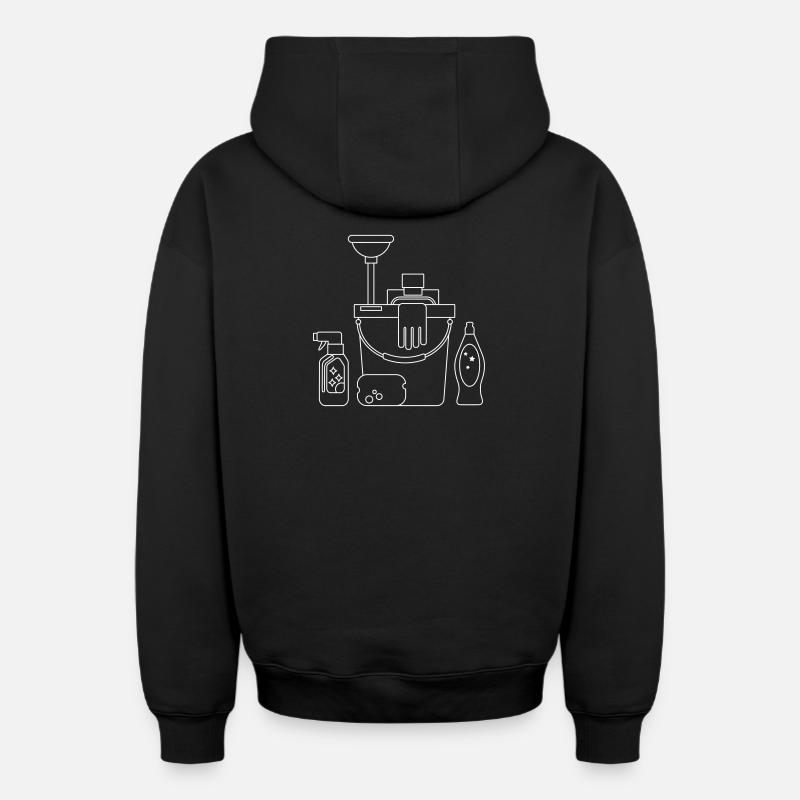 Putzeimer - Sweat à capuche unisexe zippé oversize épais SPREAD - noir