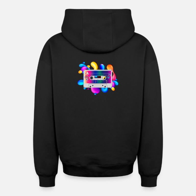Cassette - Sweat à capuche unisexe zippé oversize épais SPREAD - noir