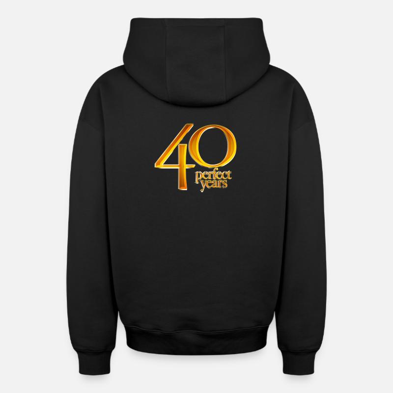 40e anniversaire - Sweat à capuche unisexe zippé oversize épais SPREAD - noir