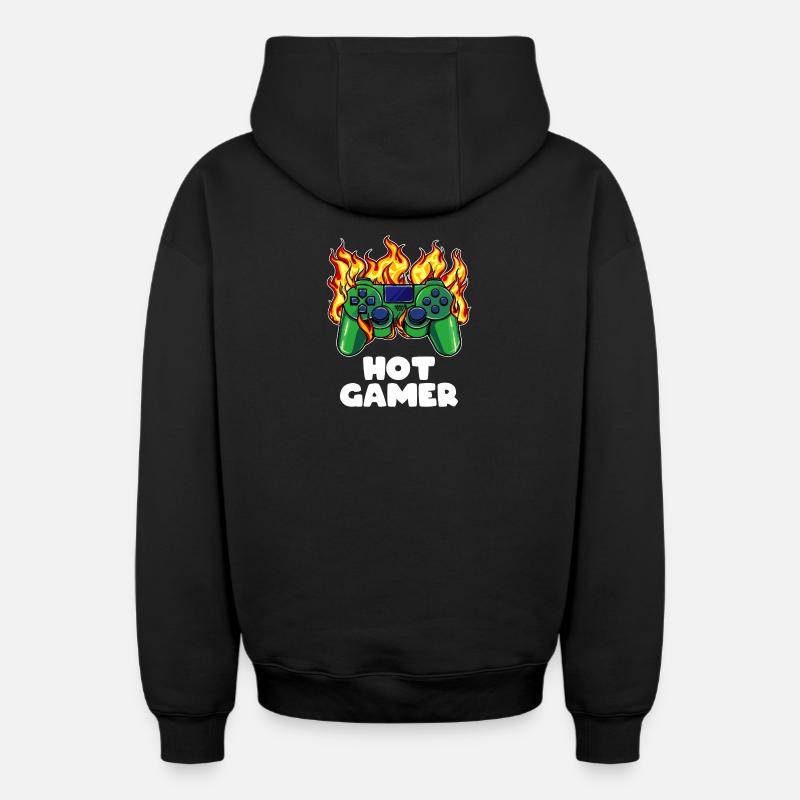 Gamer Gamer Gamecker Controller - Sweat à capuche unisexe zippé oversize épais SPREAD - noir