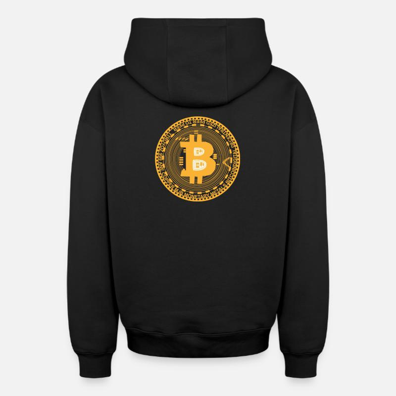bitcoin - Sweat à capuche unisexe zippé oversize épais SPREAD - noir