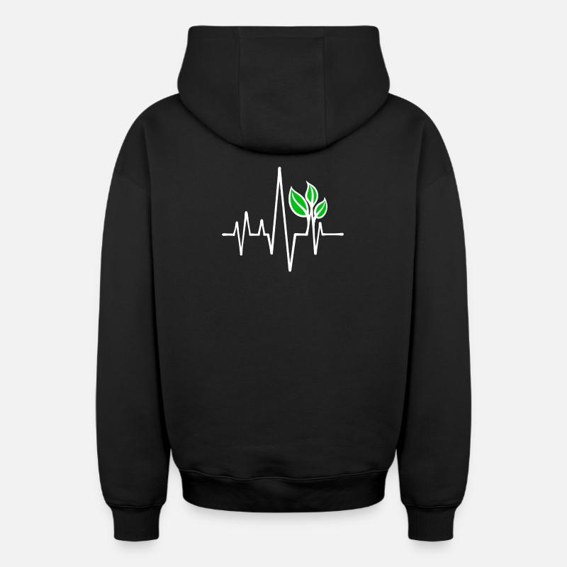 Protection de l’environnement Vegan - Sweat à capuche unisexe zippé oversize épais SPREAD - noir