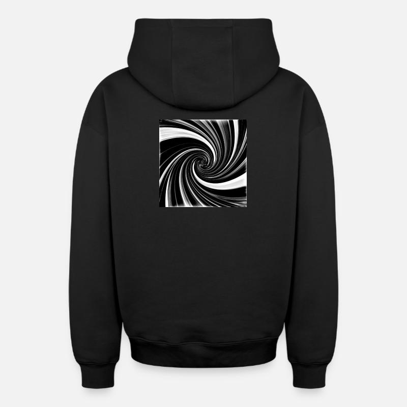 Vortex noir et blanc - Sweat à capuche unisexe zippé oversize épais SPREAD - noir