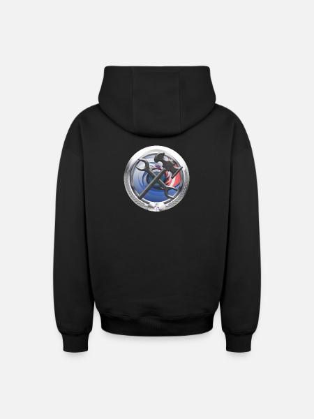 Craft Heating Water Sanitary Emblem - Oversized Heavyweight Unisex Zip Hoodie - black