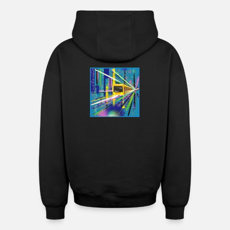Abstrakte U-Bahn Berlin Graffiti Design - Oversized Heavyweight Unisex Zip Hoodie - Schwarz