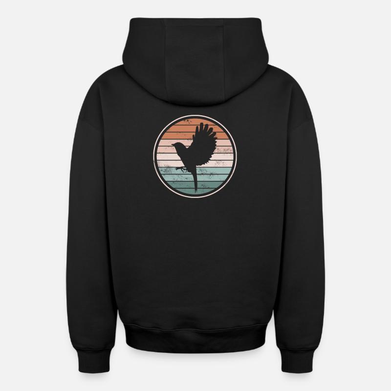 Oiseaux Oiseaux - Sweat à capuche unisexe zippé oversize épais SPREAD - noir