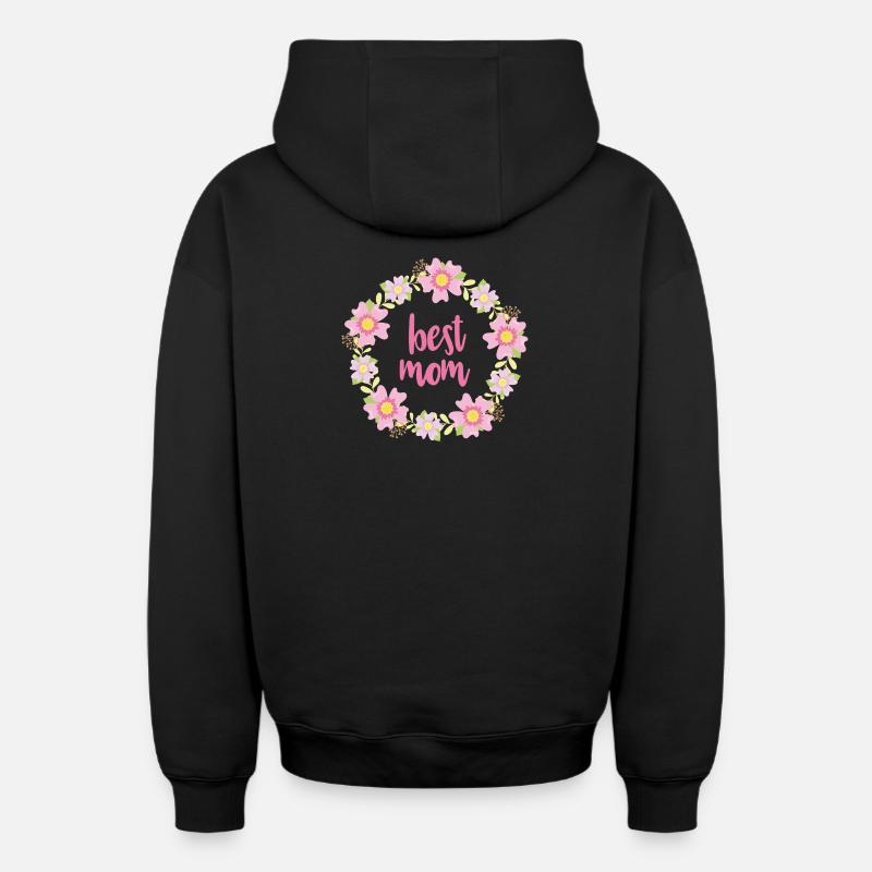 Beste Mutter - Oversized Heavyweight Unisex Zip Hoodie - Schwarz