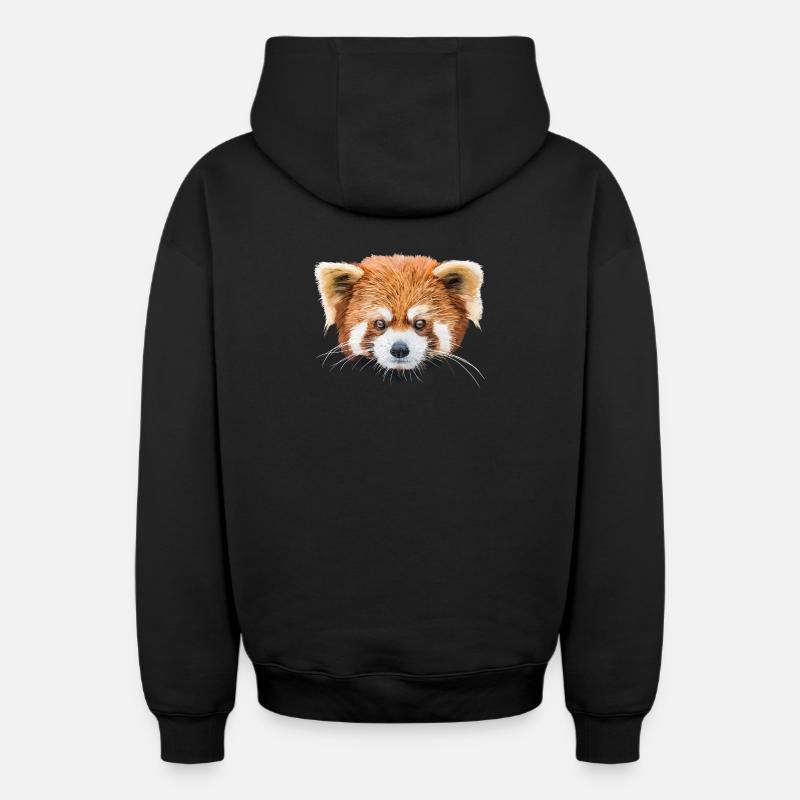 Petit panda - Sweat à capuche unisexe zippé oversize épais SPREAD - noir