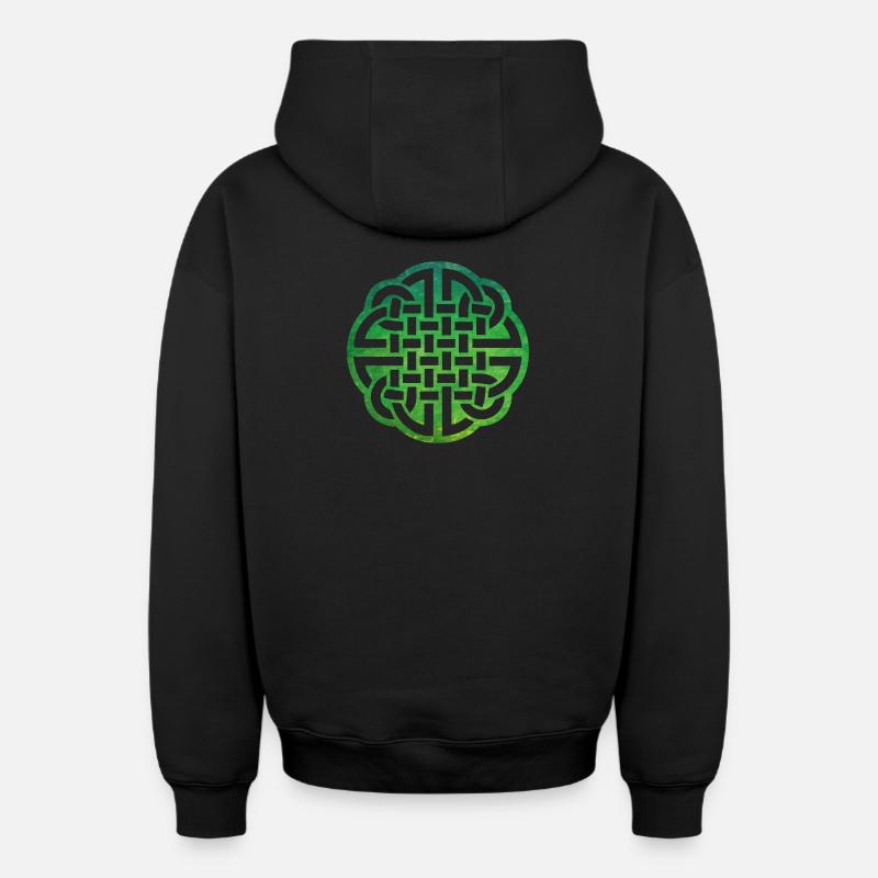 Nœud celtique - Sweat à capuche unisexe zippé oversize épais SPREAD - noir