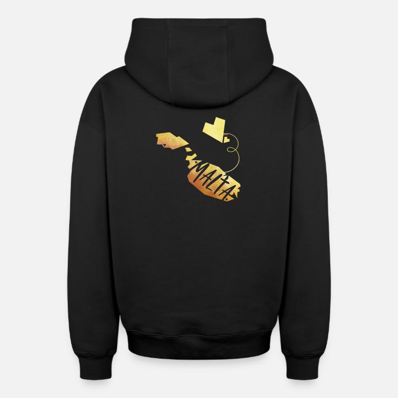 Malte - Sweat à capuche unisexe zippé oversize épais SPREAD - noir