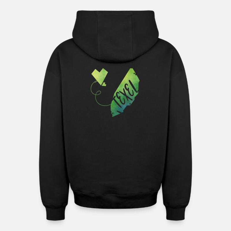Texel - Sweat à capuche unisexe zippé oversize épais SPREAD - noir