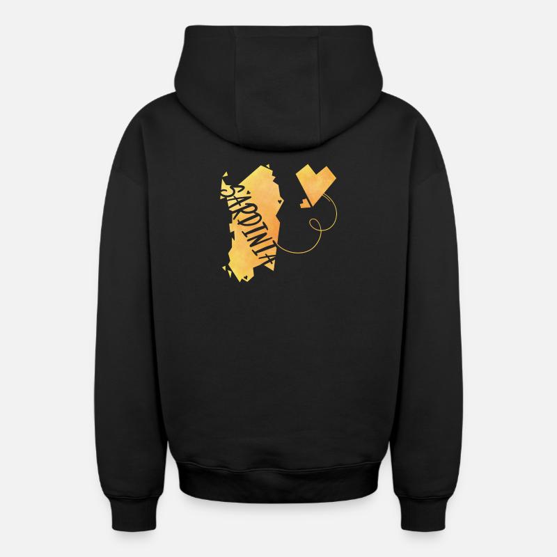 Sardinia - Oversized Heavyweight Unisex Zip Hoodie - Schwarz