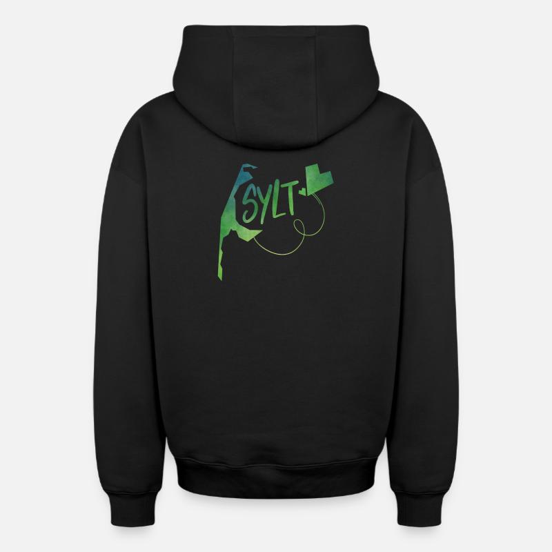 Sylt - Sweat à capuche unisexe zippé oversize épais SPREAD - noir